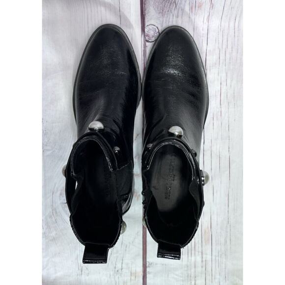 Karl Lagerfeld Paris Women's Pola Studded Lug Sole Ankle Boot Black Size 8.5 - Picture 7 of 11